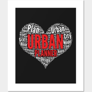 Urban planner Heart Shape Word Cloud Design product Posters and Art